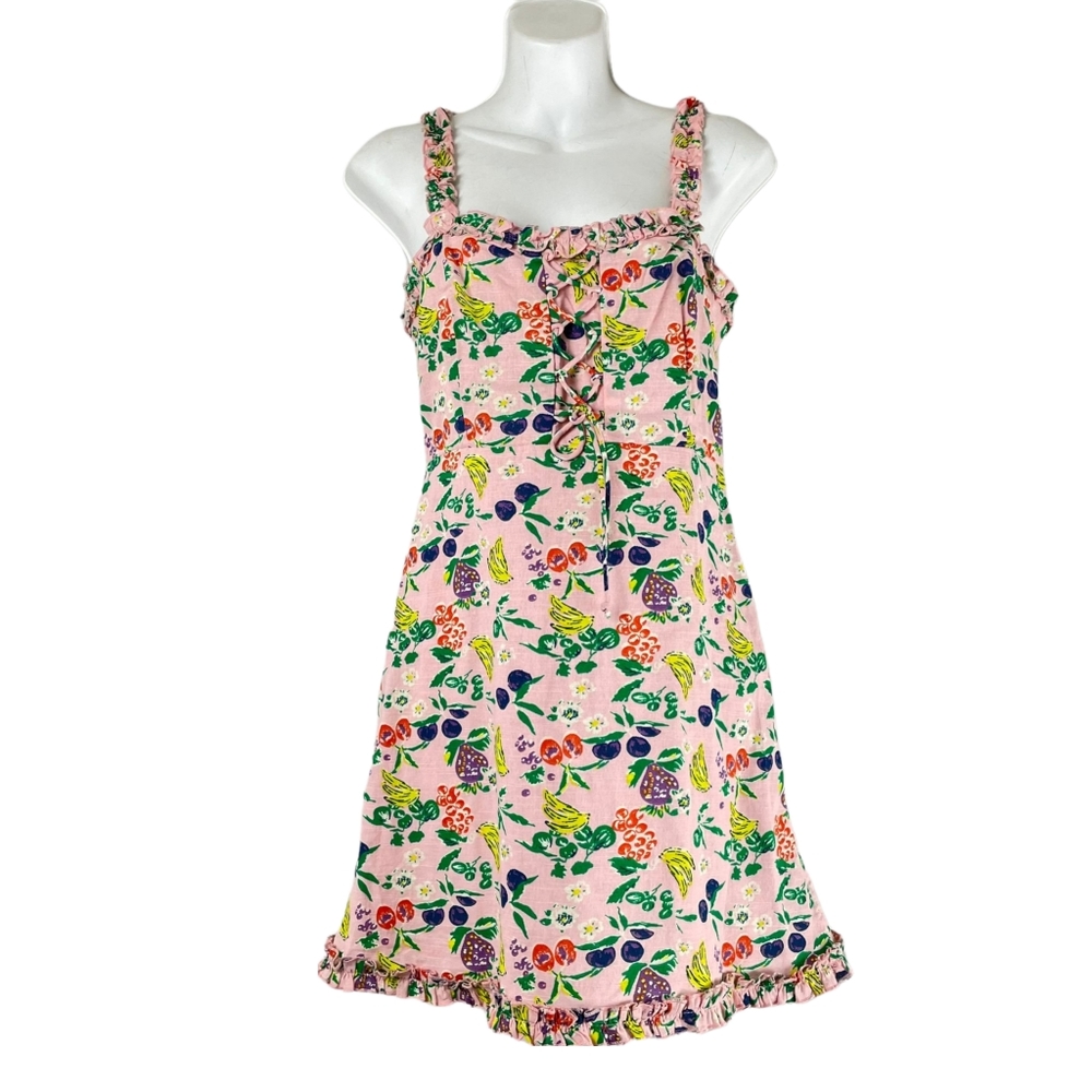 Urban Outfitters Robin Lace-Up Ditsy Floral Mini Dress